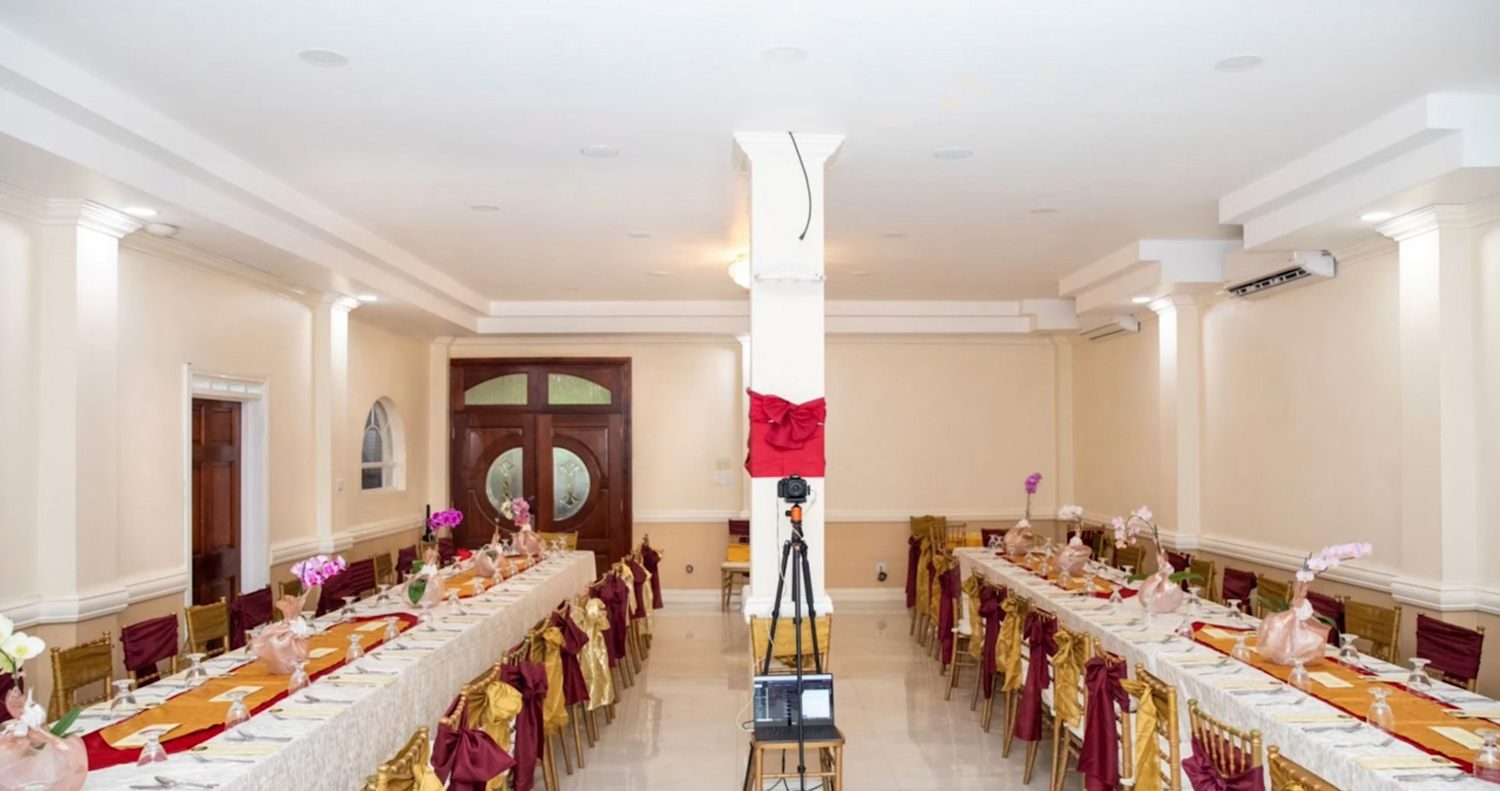 Outdoor event setup at Villa Sonate